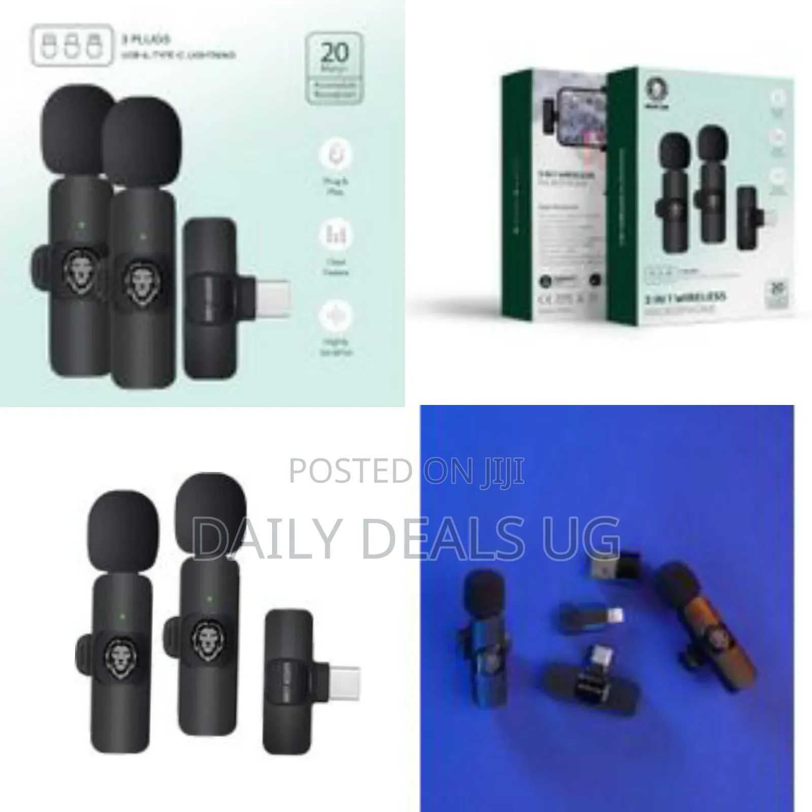 Green Lion 3 in 1 Wireless Microphone - Black