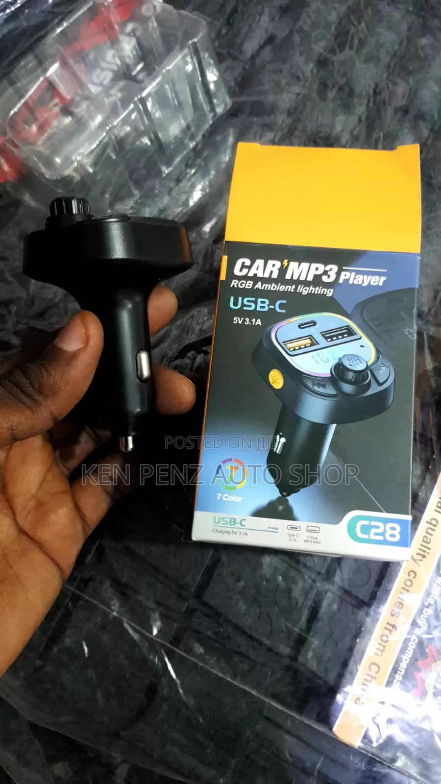 Car Bluetooth Fm Transmitter and Charger With C Charger Port