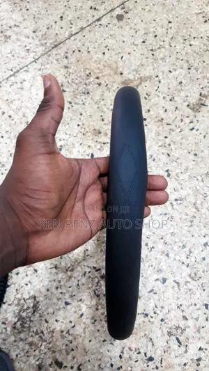 Black Leather and Cloth Steering Wheel Covers
