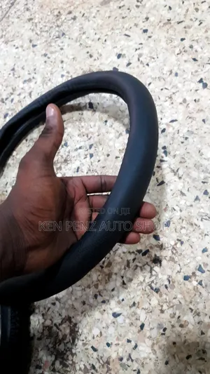 Black Leather and Cloth Steering Wheel Covers