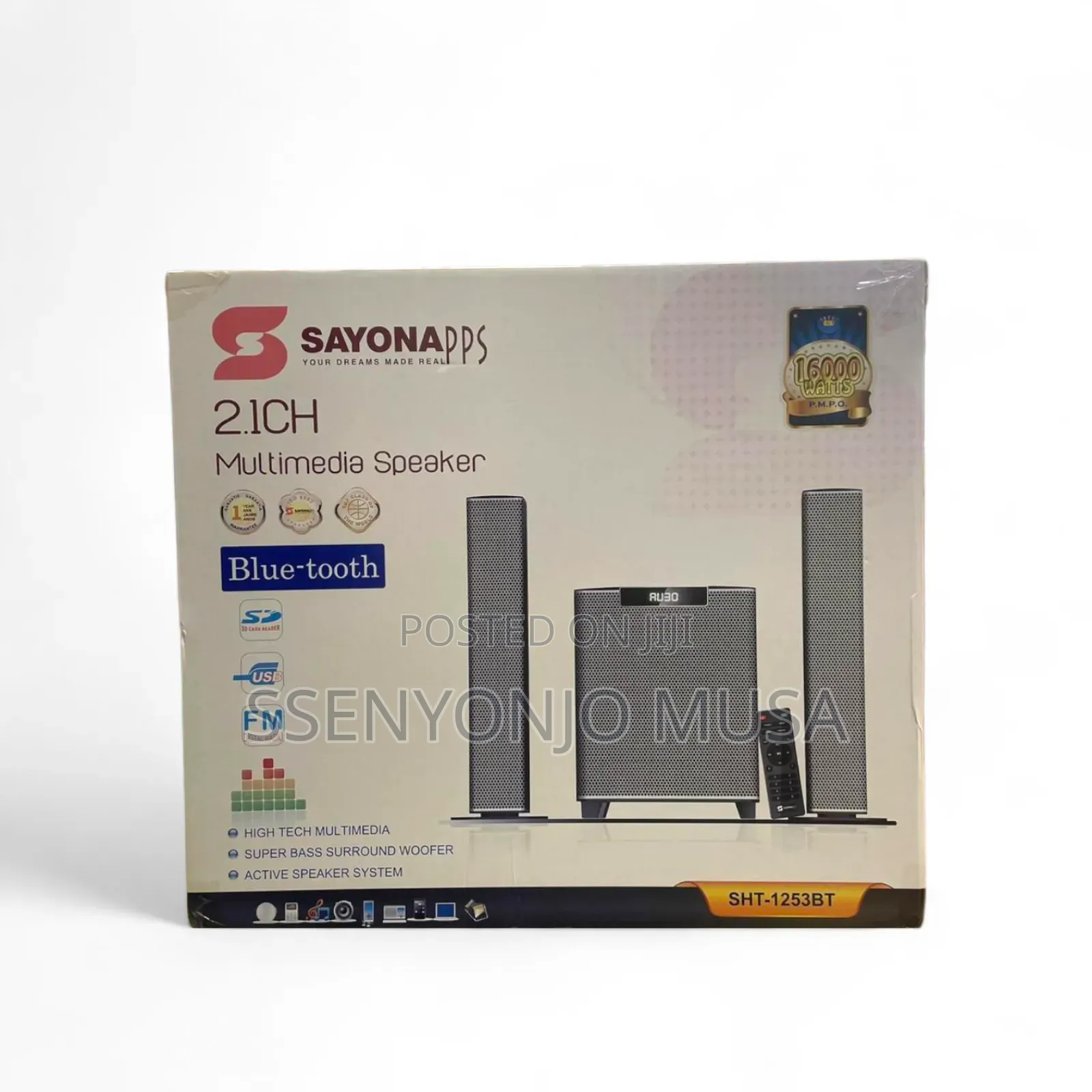 Sayona SHT-1253bt 2.1ch Home Theater Speaker System-160w-Bt-