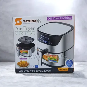Sayona 6.5l Digital Air Fryer – 2000w Touch Screen, Stainless Steel