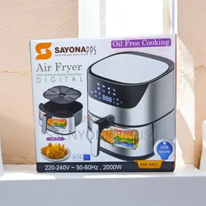 Sayona 6.5l Digital Air Fryer – 2000w Touch Screen, Stainless Steel