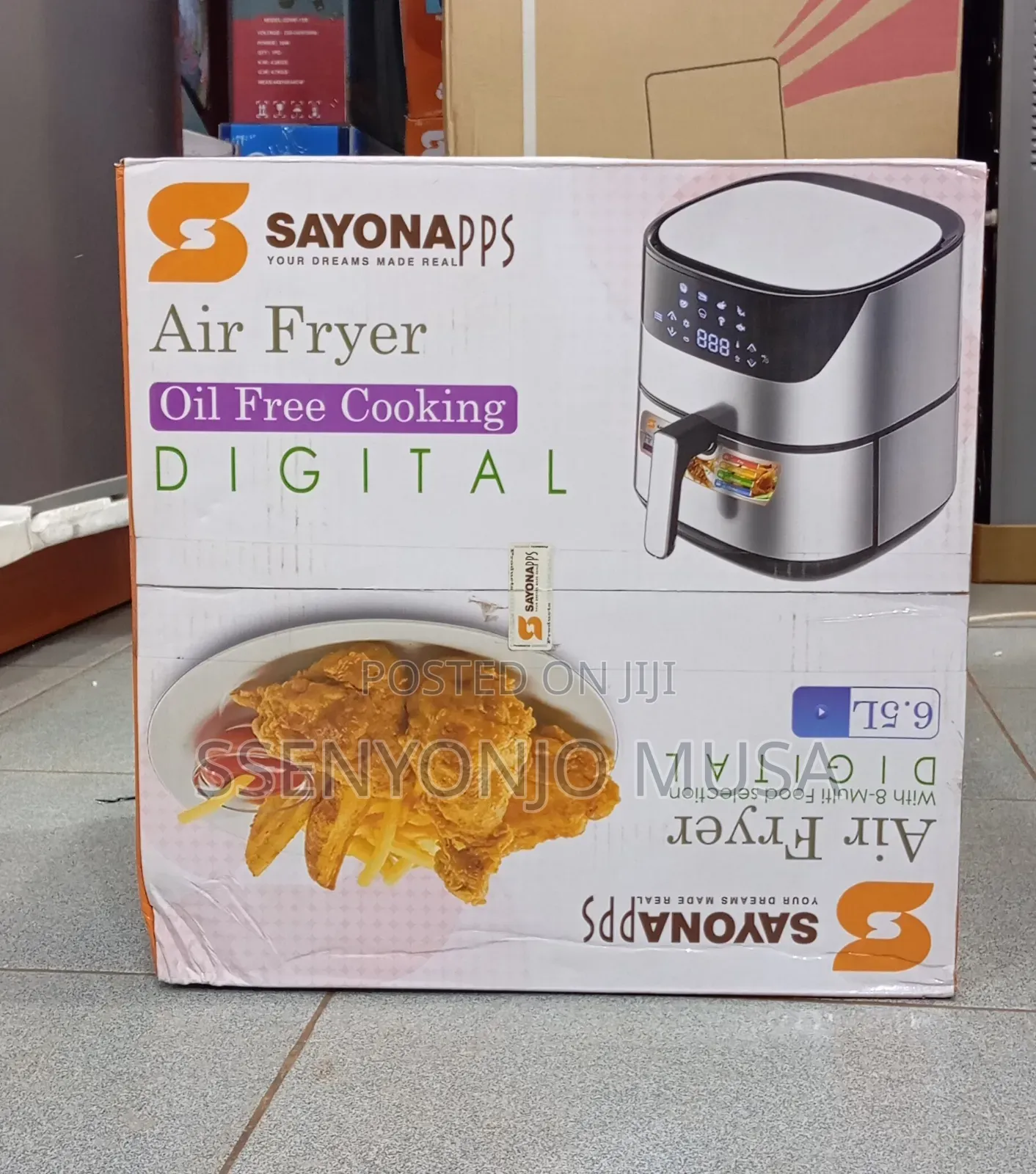 Sayona 6.5l Digital Air Fryer – 2000w Touch Screen, Stainless Steel