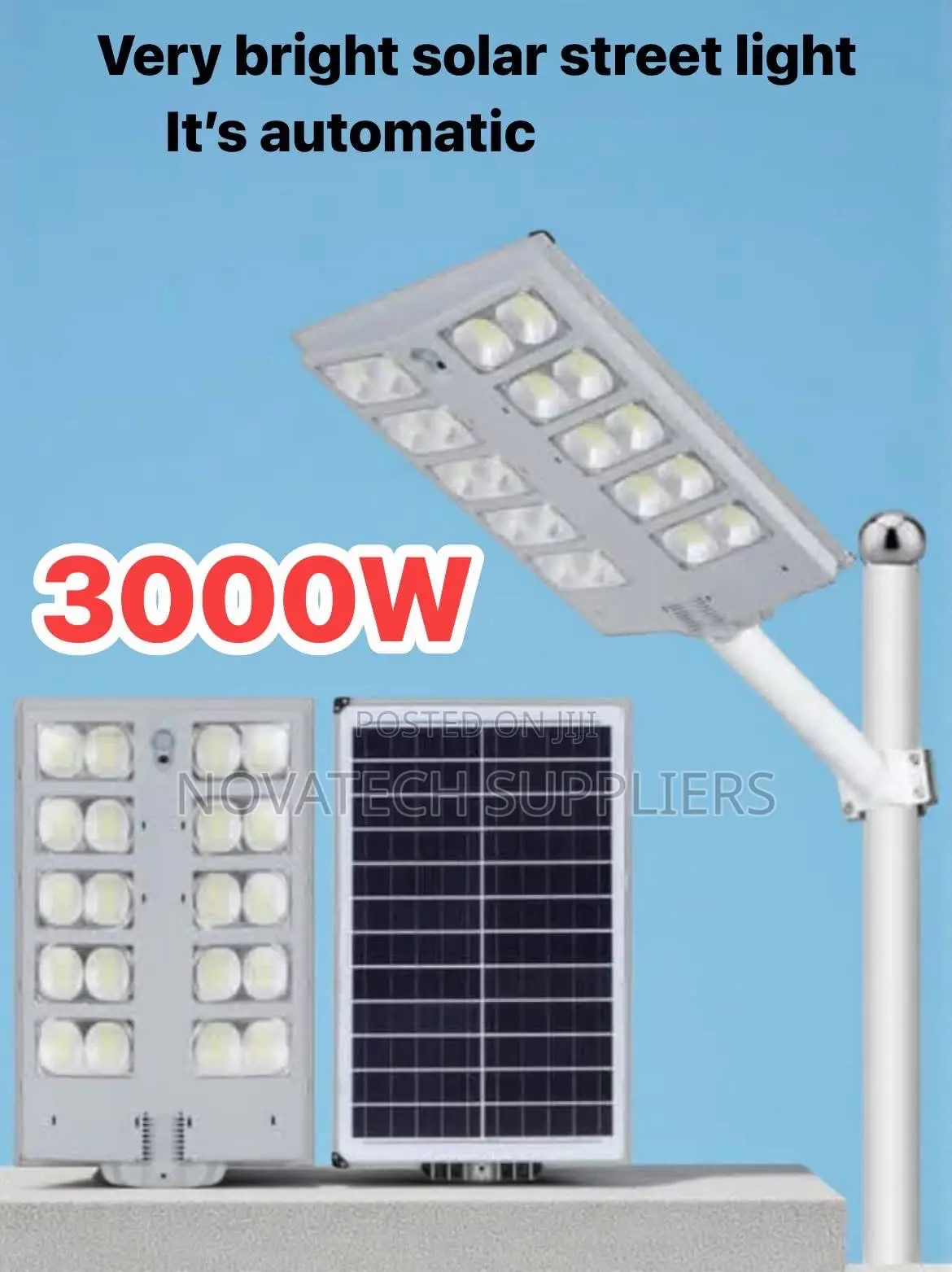 Durable 3000w Solar Street Pole Light - Commercial Grade Led Fixture