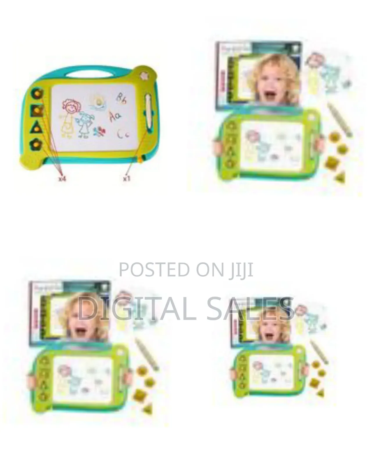 Portable Magnetic Color Drawing Board With Shape Stamps