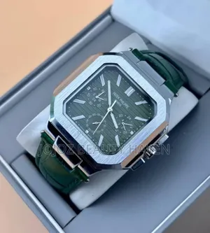 Men's Luxurious Wrist Leather Watch Green,Brown, Black