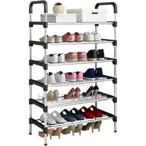 6 Layer Stainless Steel Stackable Shoes Rack Organizer Storage Stand