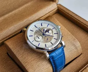 Men's Business Watch With Blue Leather Wrist Belt