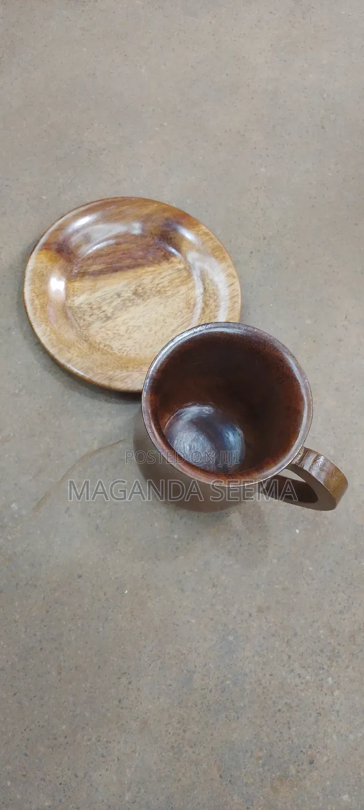 Wooden Cup and Saucer