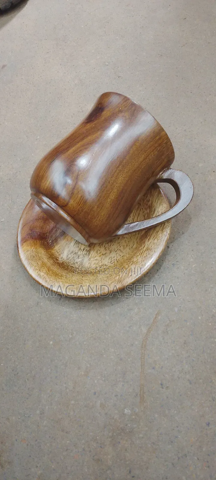 Wooden Cup and Saucer