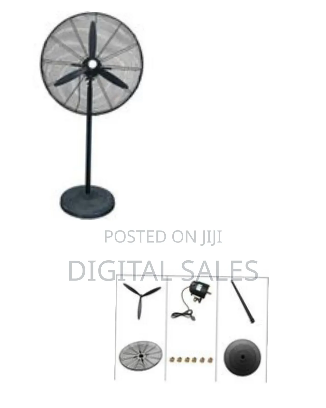 Heavy-Duty Industrial Pedestal Fan - Multicolor