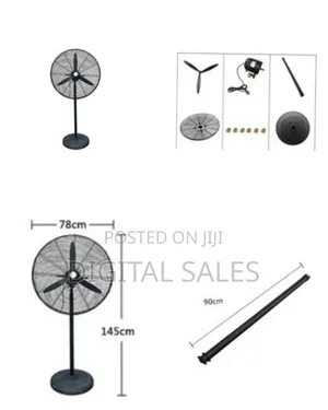 Heavy-Duty Industrial Pedestal Fan - Multicolor