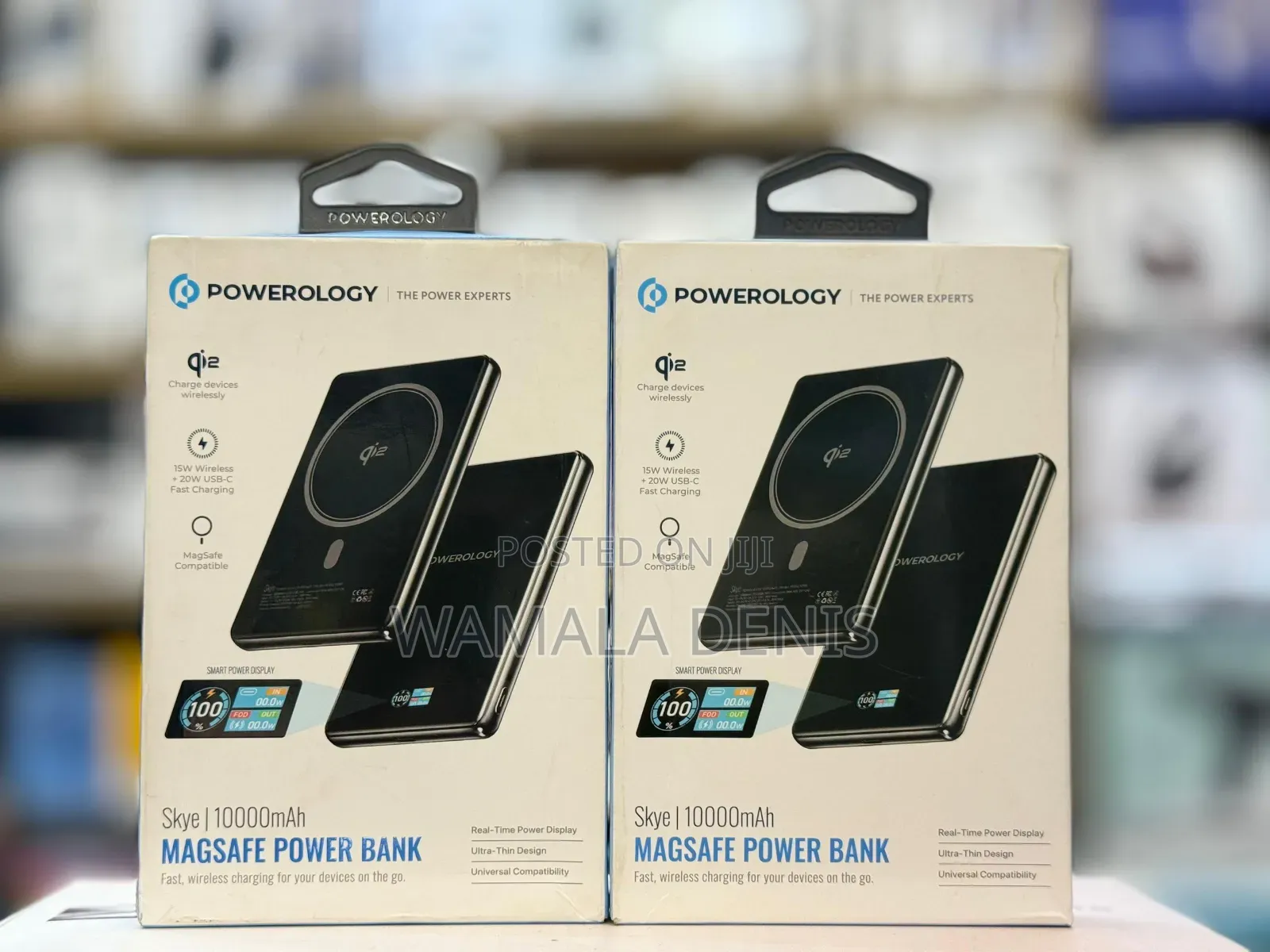 Powerology Qi2 Skye 10000mah Wireless Magsafe Power Bank Tft Display