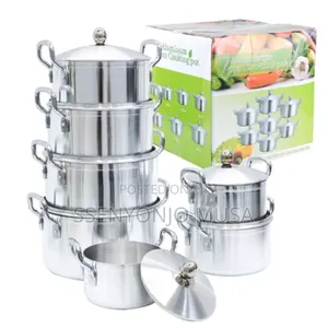 7pcs Aluminium Cooking Saucepans Serving Dishes|Silver