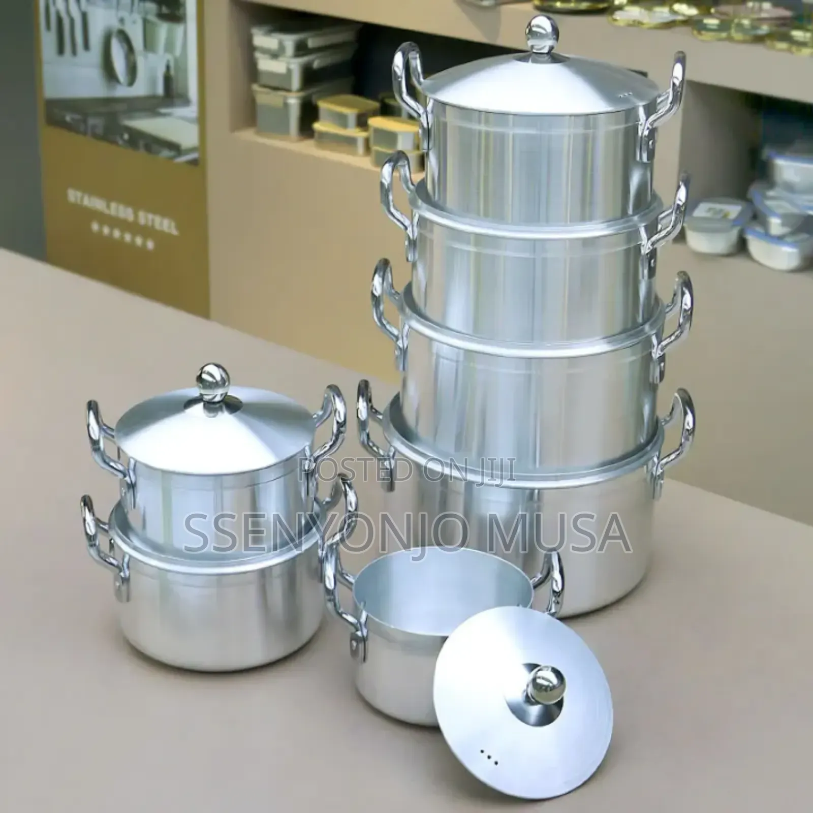 7pcs Aluminium Cooking Saucepans Serving Dishes|Silver