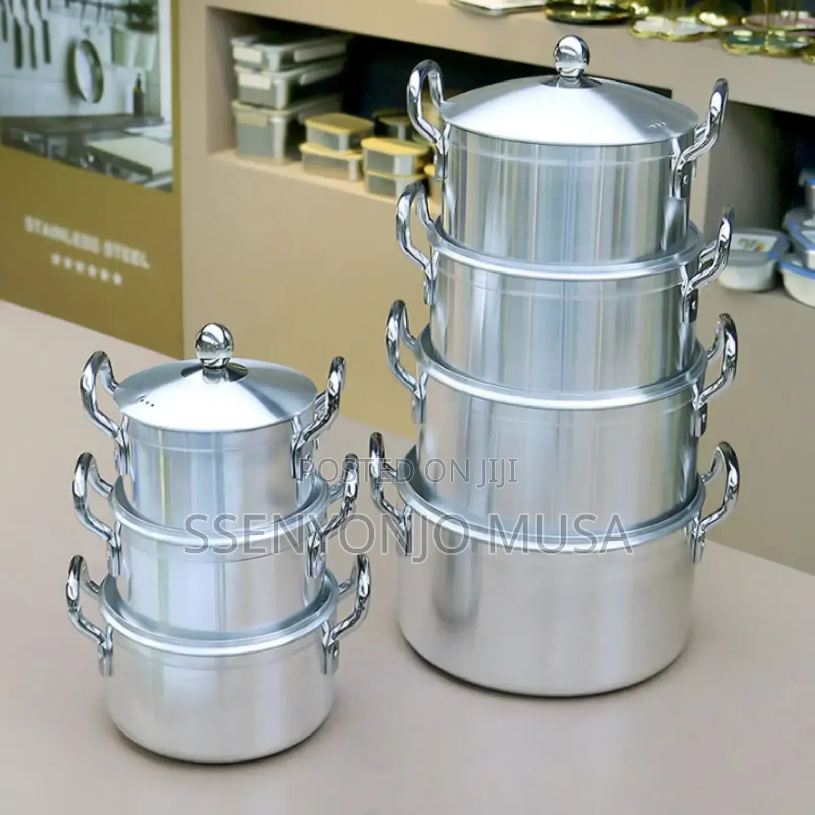 7pcs Aluminium Cooking Saucepans Serving Dishes|Silver