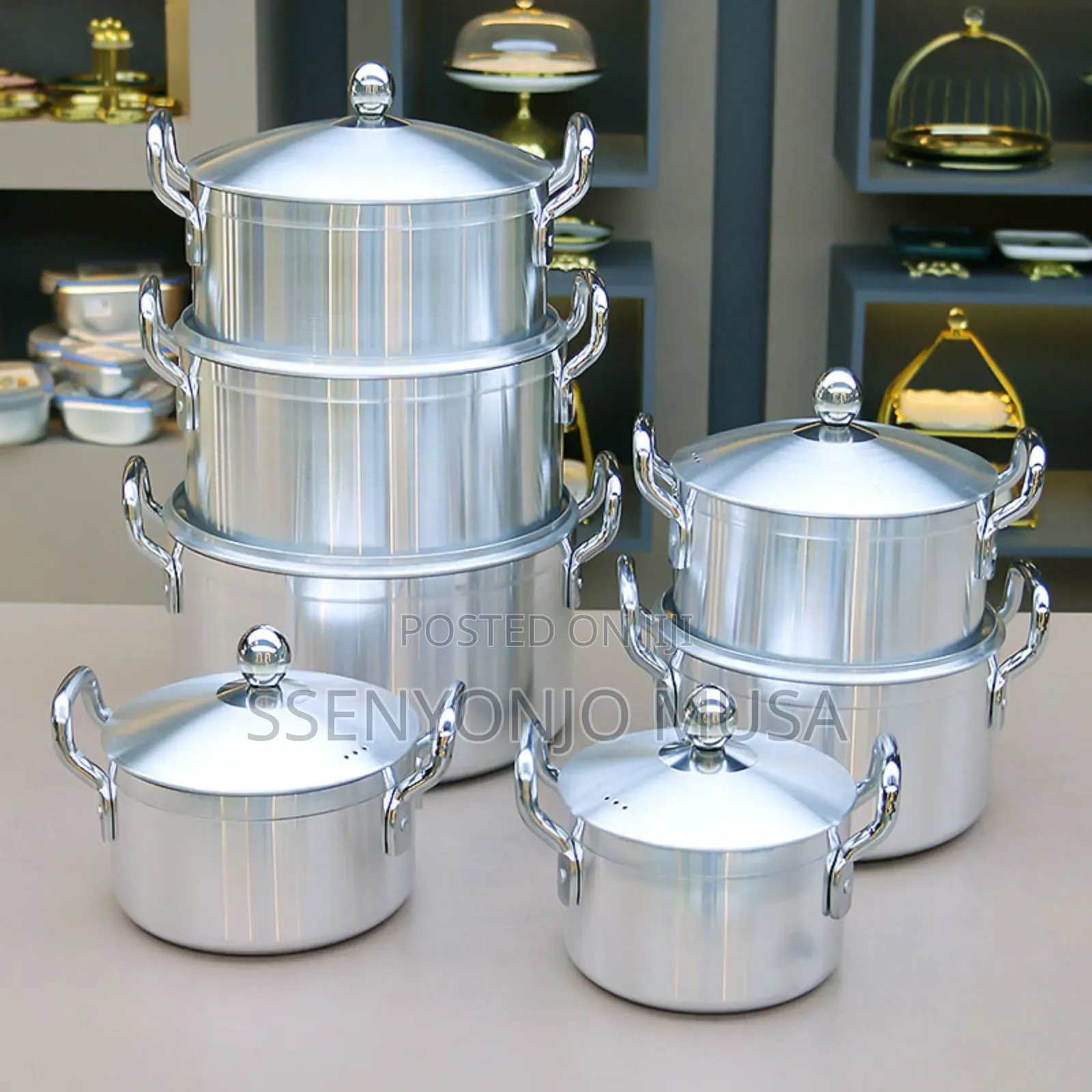 7pcs Aluminium Cooking Saucepans Serving Dishes|Silver