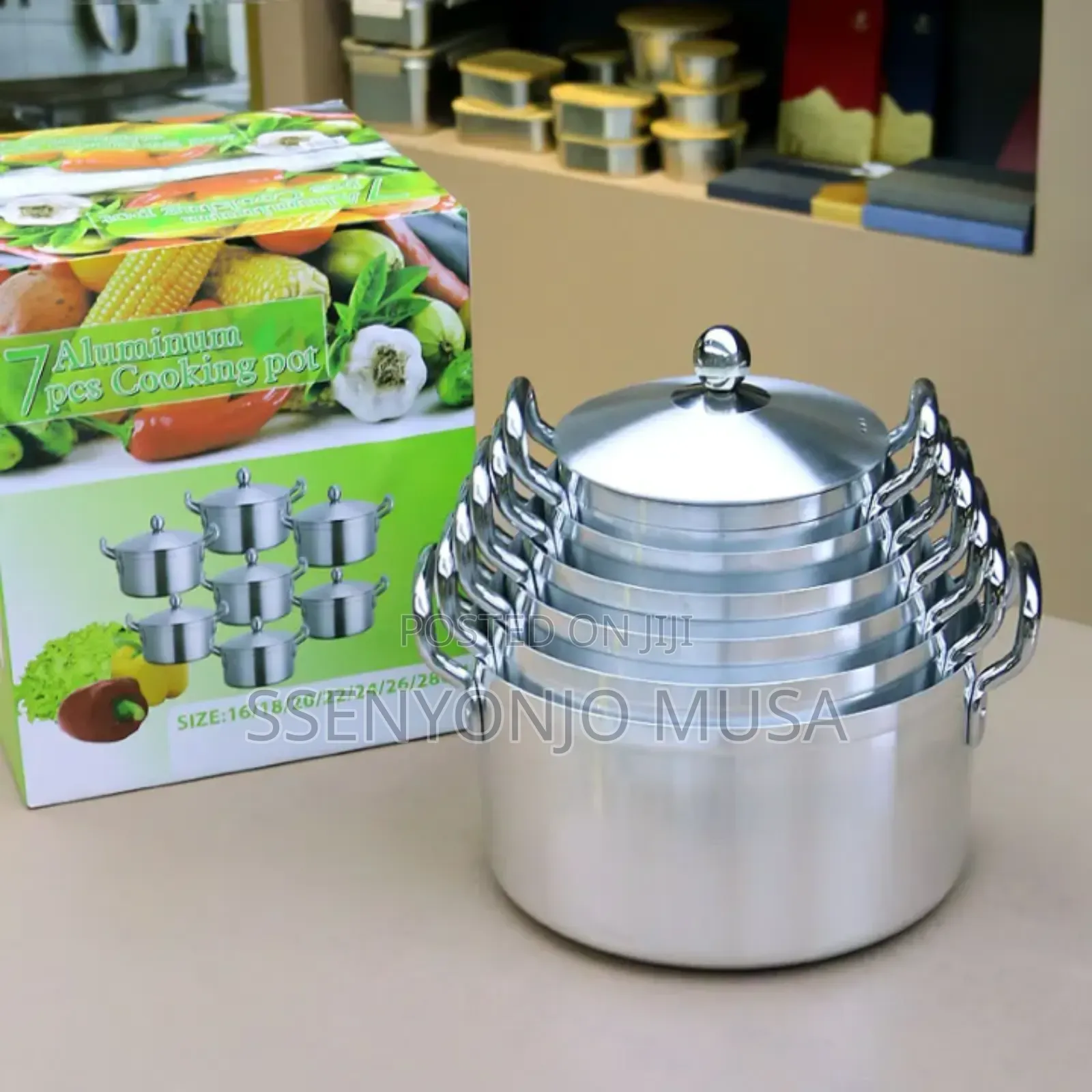 7pcs Aluminium Cooking Saucepans Serving Dishes|Silver