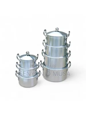 7pcs Aluminium Cooking Saucepans Serving Dishes|Silver