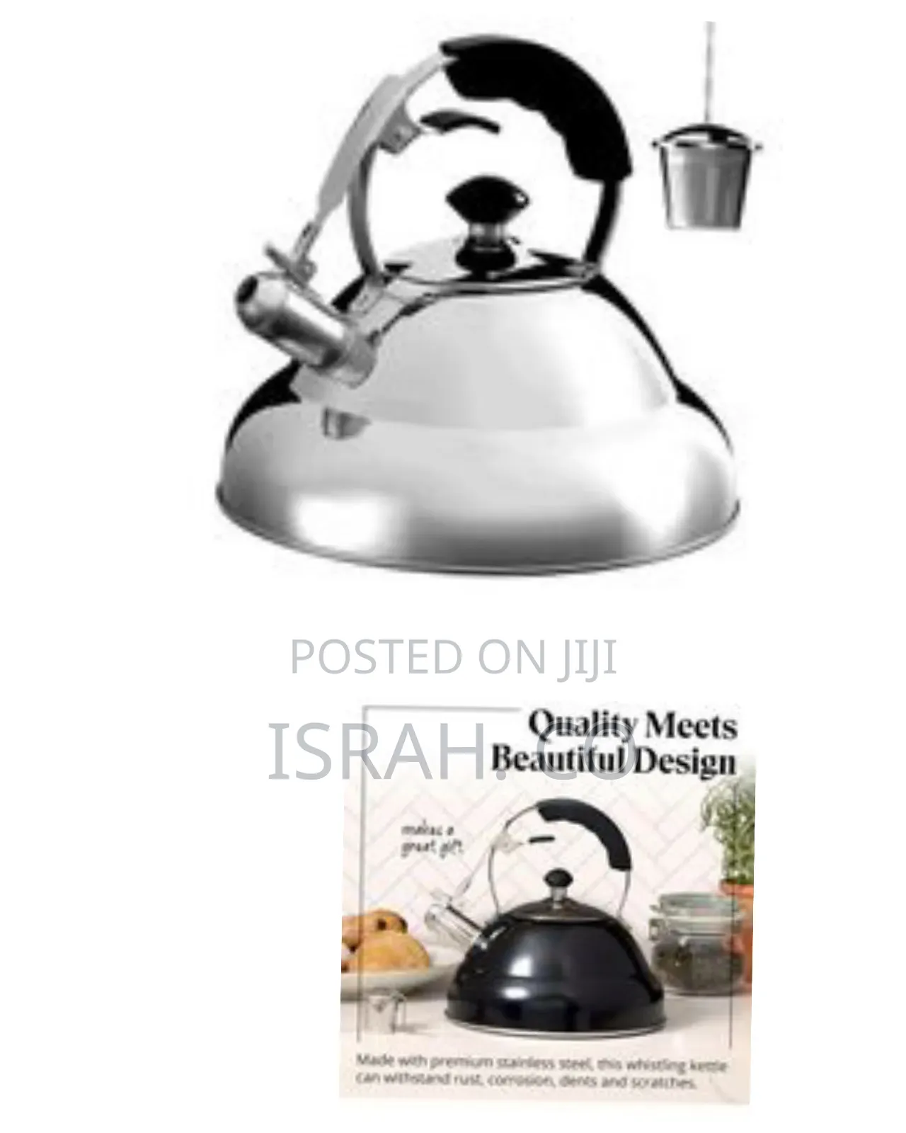 Premium Stainless Steel Whistling Stovetop Kettle With Tea Infuse