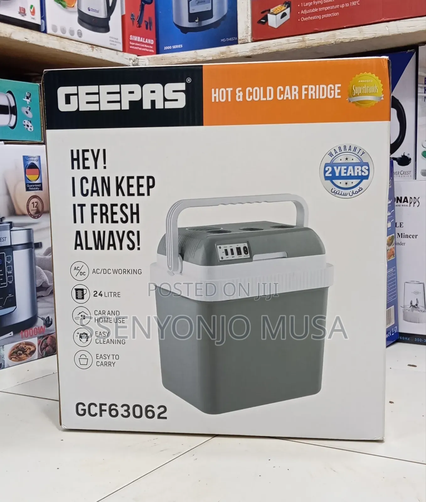Geepas 24l Hot Cold Car Fridge – Portable Electric Cooler Warmer