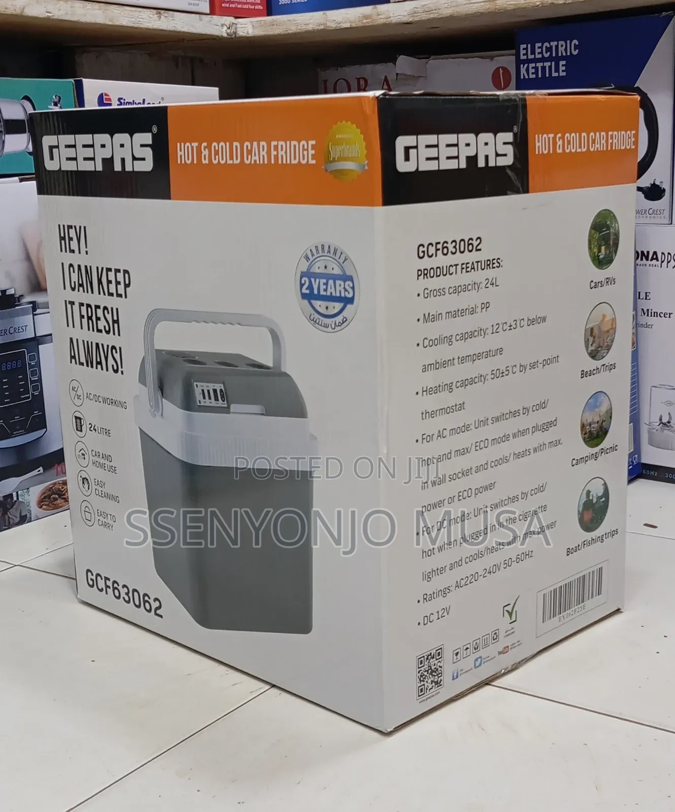 Geepas 24l Hot Cold Car Fridge – Portable Electric Cooler Warmer