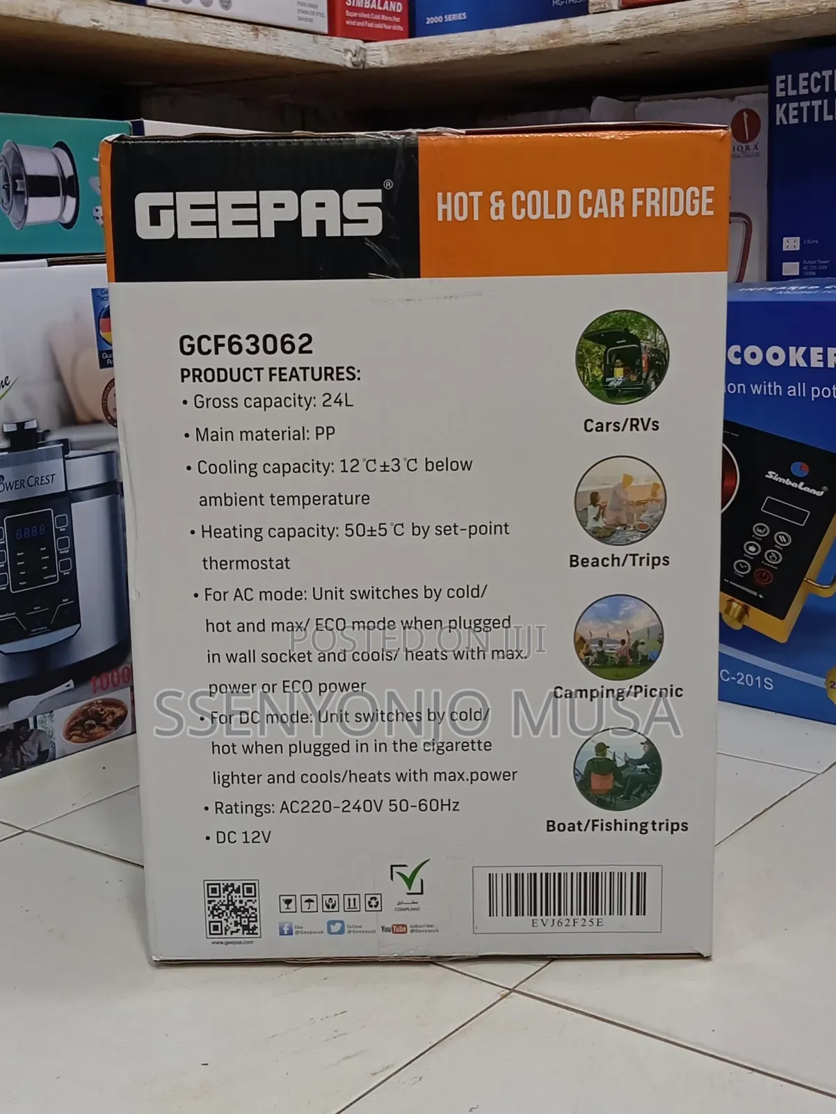 Geepas 24l Hot Cold Car Fridge – Portable Electric Cooler Warmer
