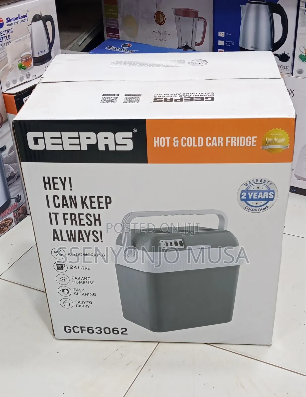 Geepas 24l Hot Cold Car Fridge – Portable Electric Cooler Warmer