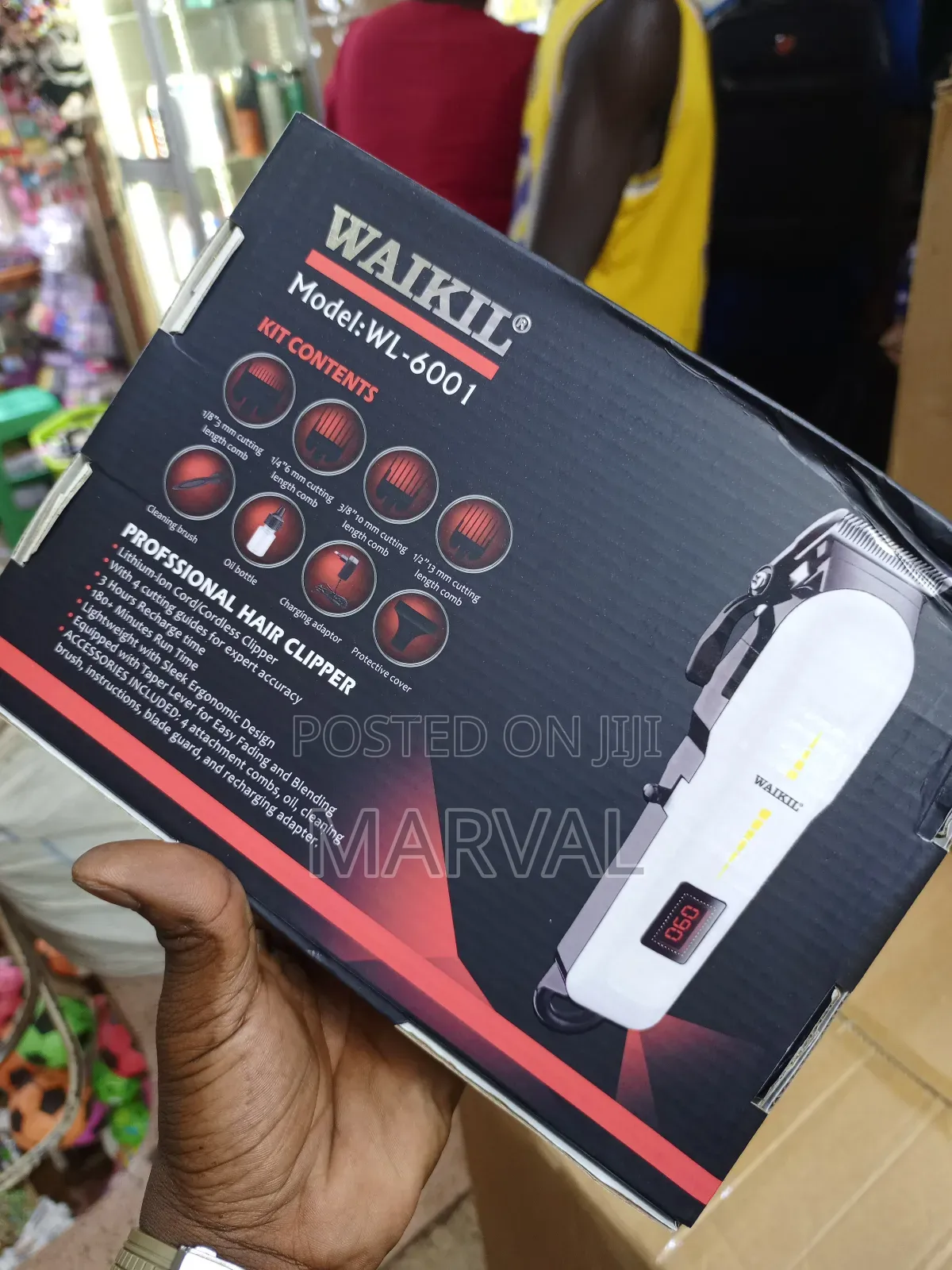 Waikil Model: Wl-6001 Rechargeable Hair Clipper. 
 Took