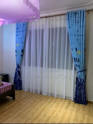 Blue-Boys Kids Curtains Per Metre