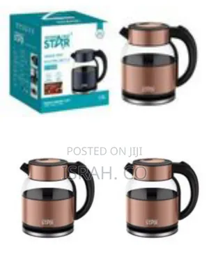 Winningstar Stylish Glass Electric Kettle With Copper/Rose Gold Accent