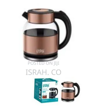 Winningstar Stylish Glass Electric Kettle With Copper/Rose Gold Accent