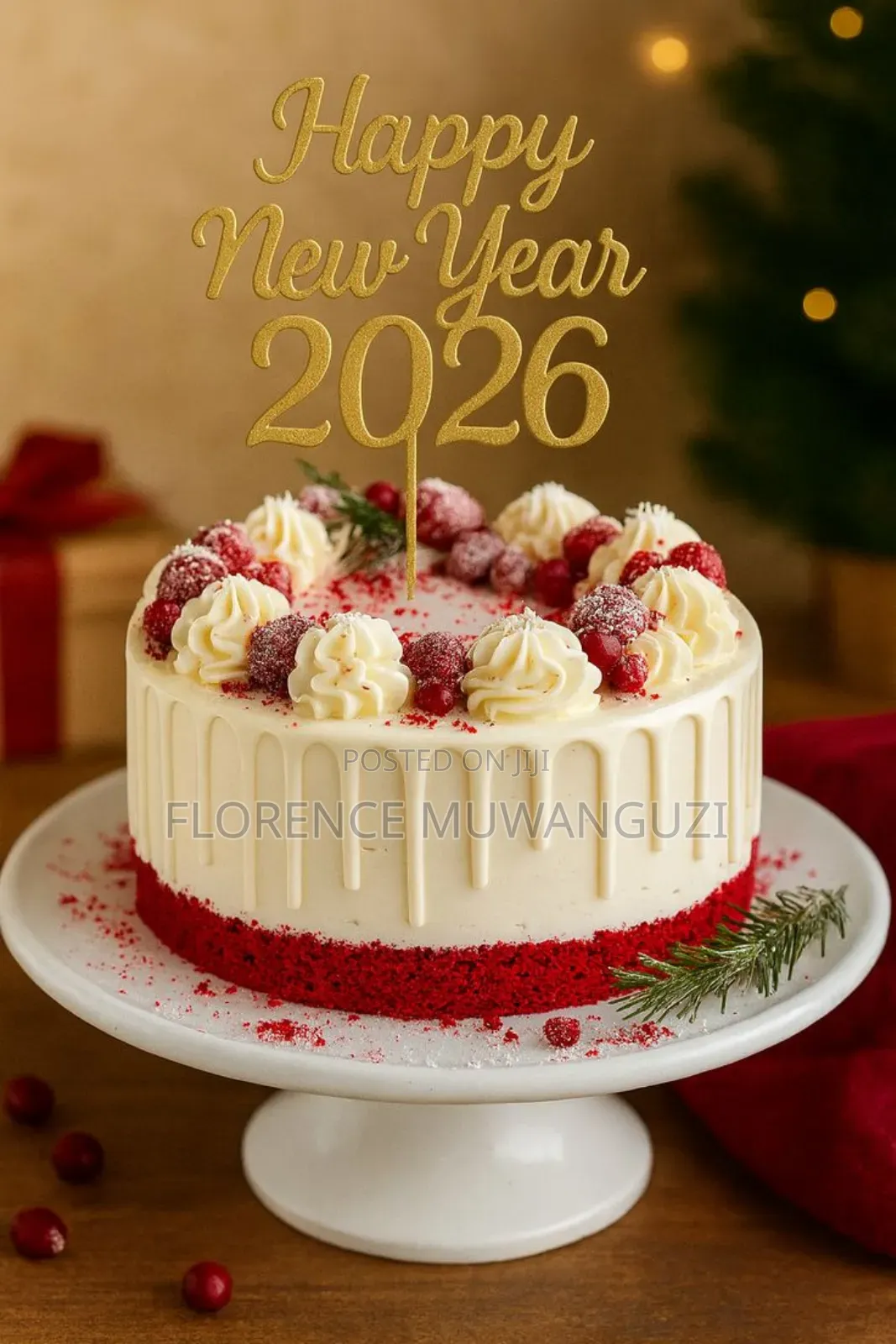 Merry Christmas And Happy New Years Cake