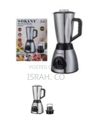 Sokany Stainless Steel Blender With Grinder Attachment
