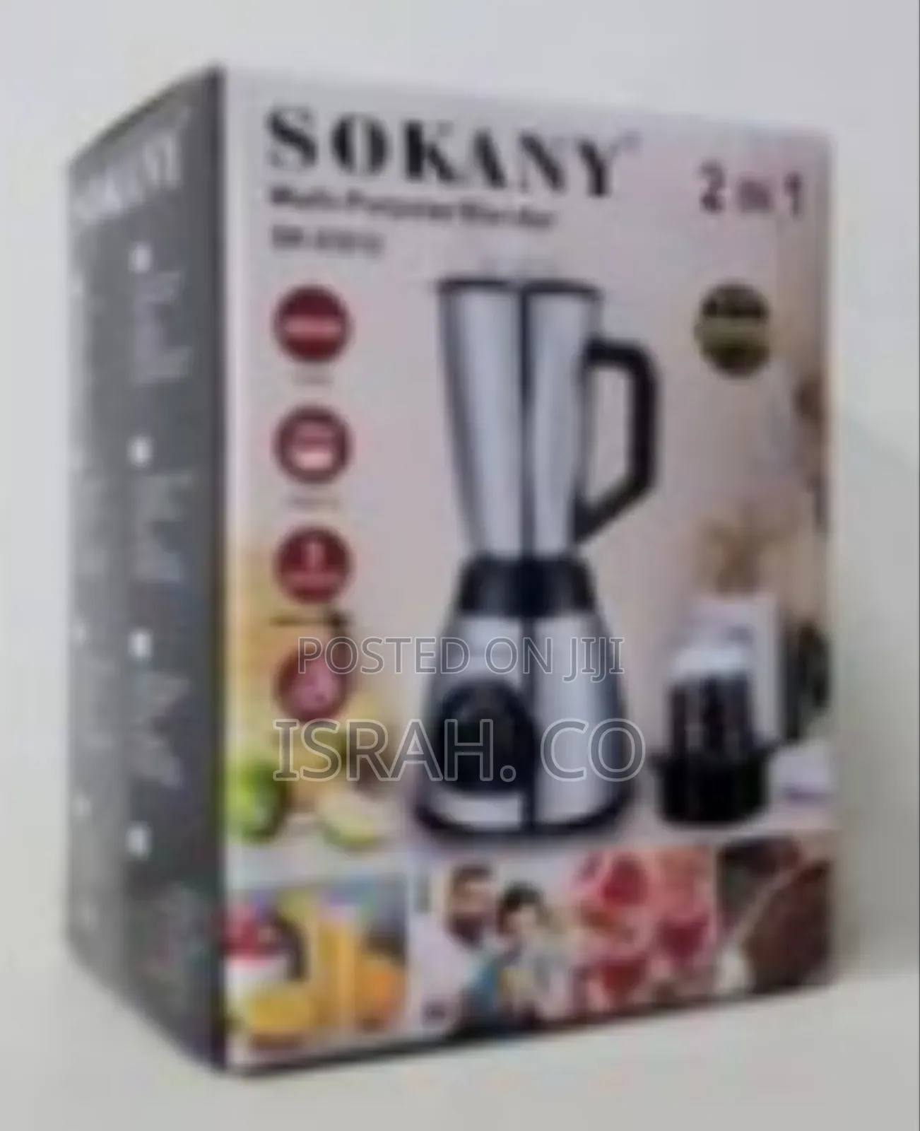 Sokany Stainless Steel Blender With Grinder Attachment