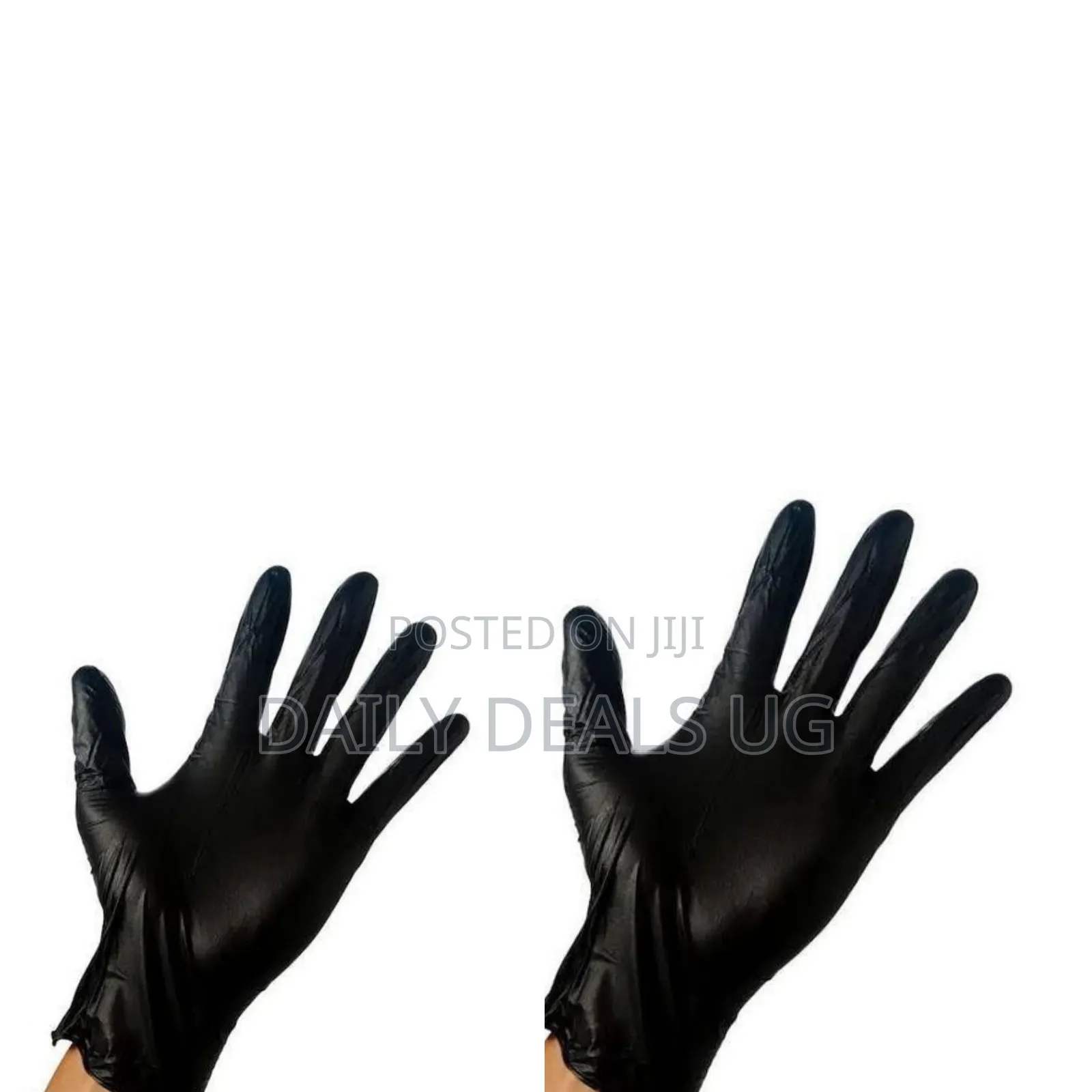 A Box Of 100 Pcs Black Nitrile Gloves-black