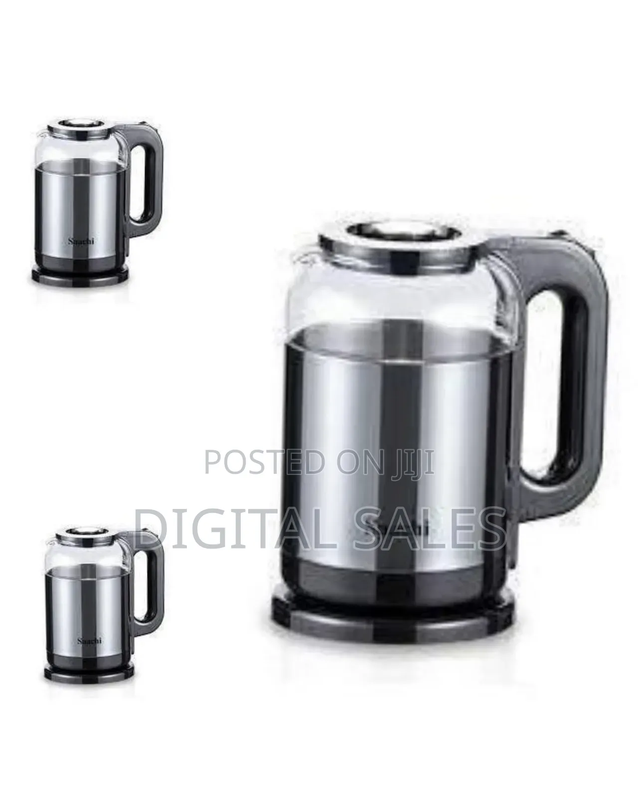 Saachi Electric Glass and Steel Kettle - Multicolor