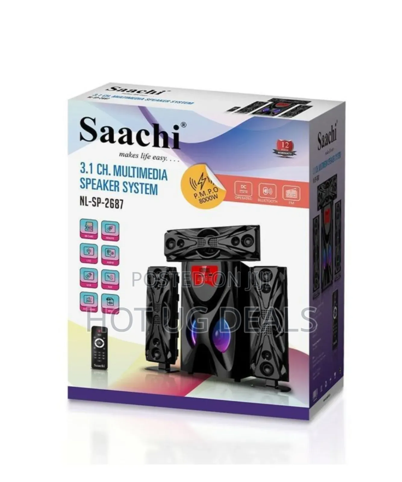 Saachi 3.1 Channel Fm/Sd Multi-media Bluetooth Woofer -black