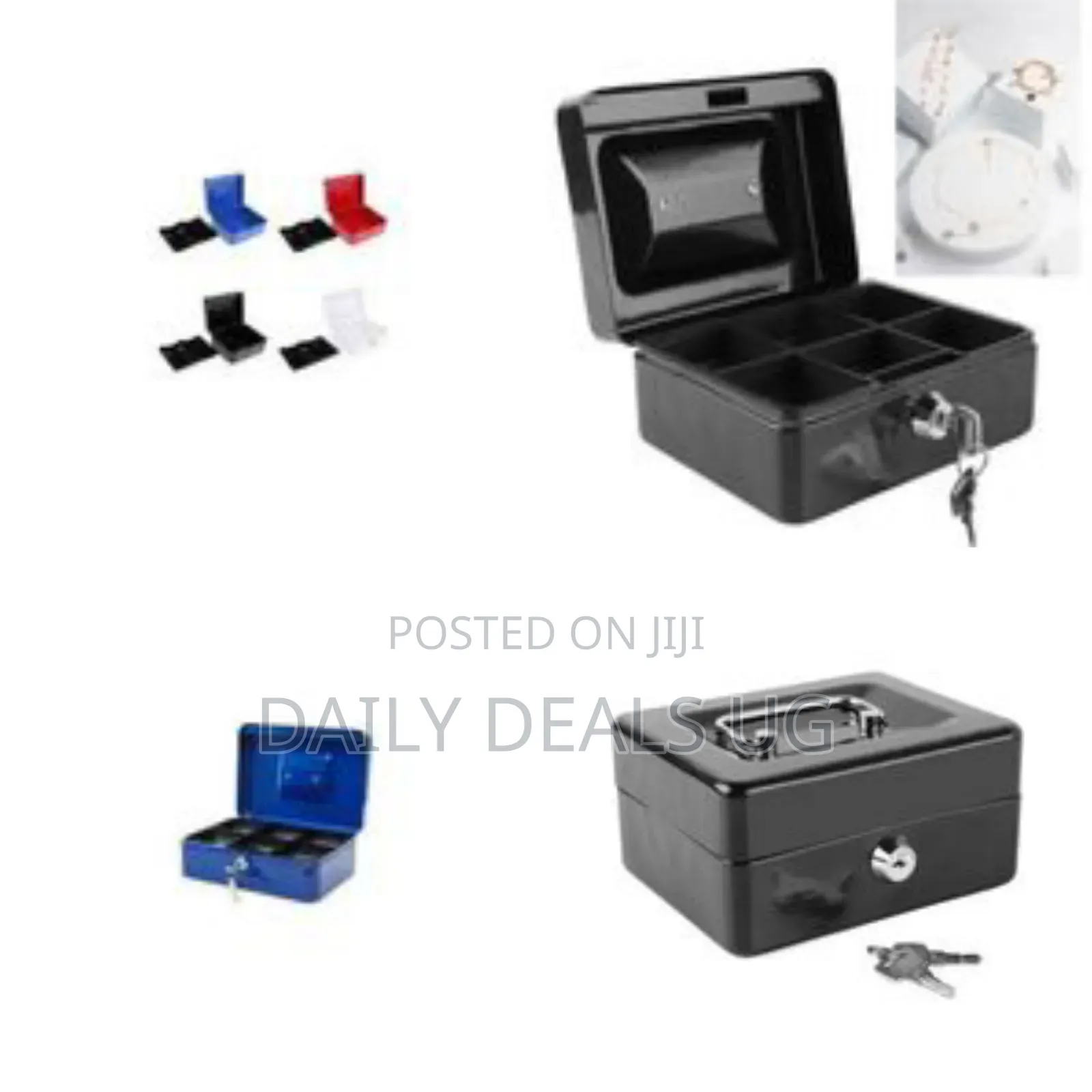 Portable Metal Cash Box With Key Lock