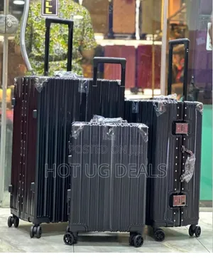 Set Of 3pcs Waterproof Hard Body Suitcases - Multicolor