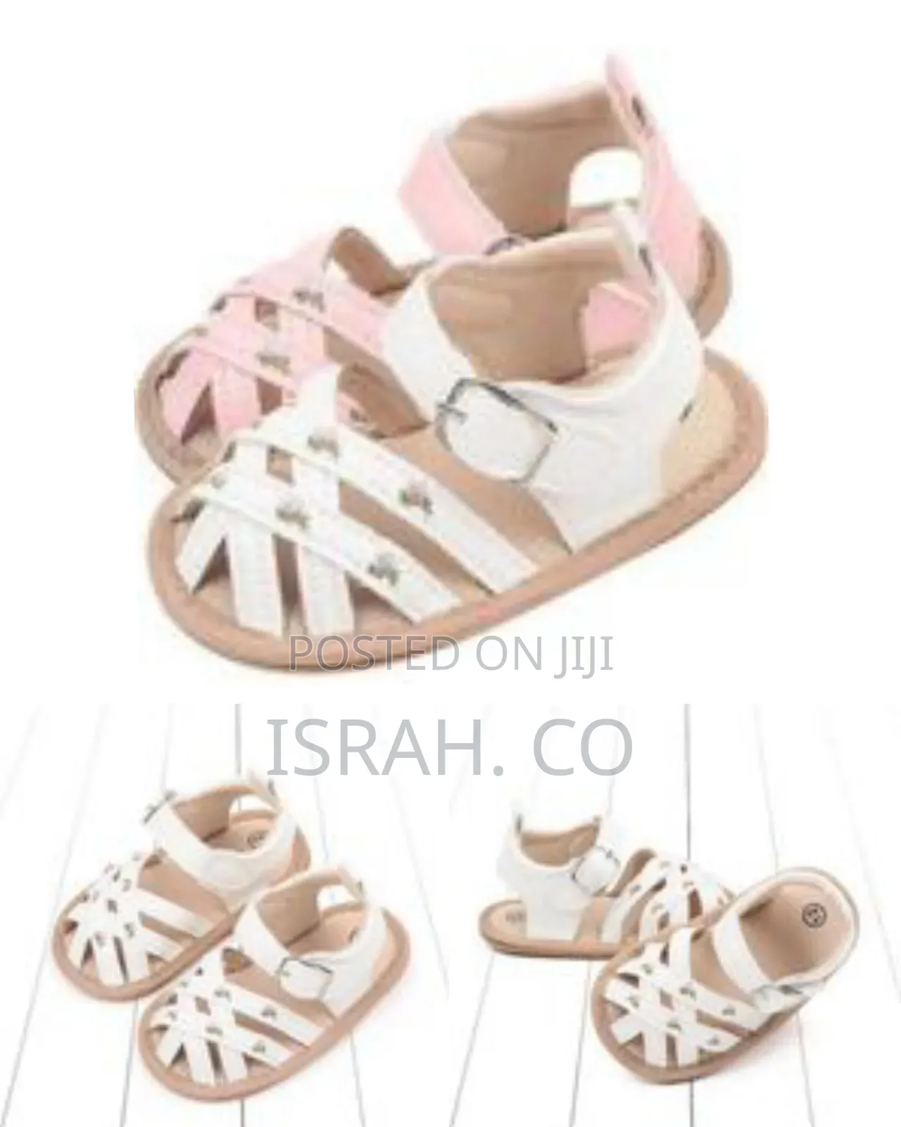 Criss-Cross Baby Sandals With Floral Embroidery