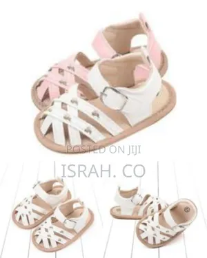 Criss-Cross Baby Sandals With Floral Embroidery