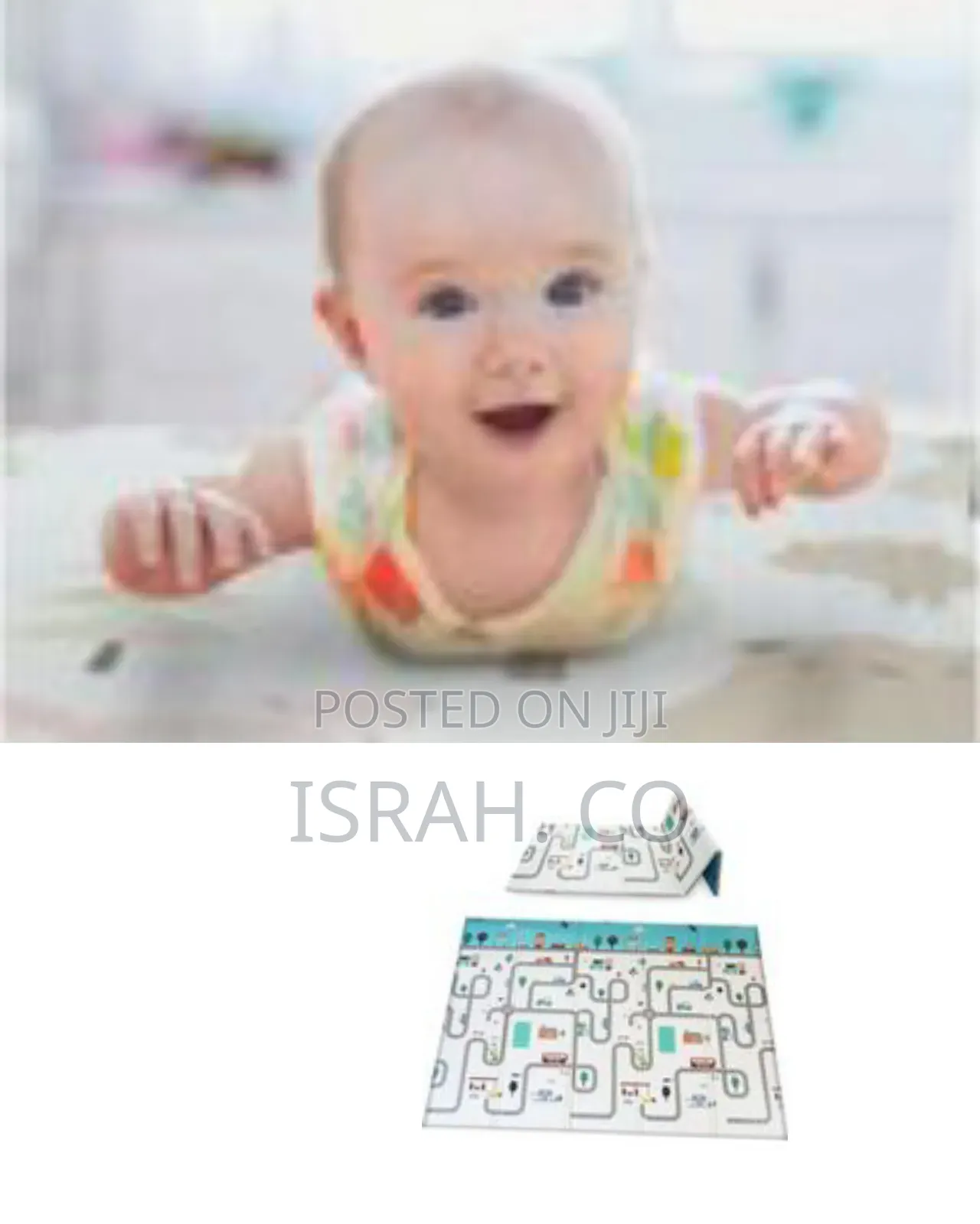 Foldable and Portable Baby/Toddler Play Mat With Interactive Roadway