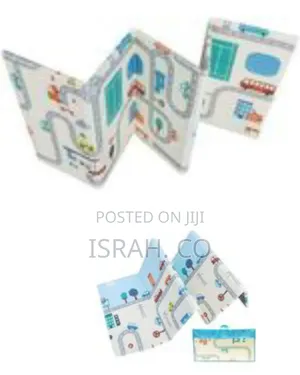 Foldable and Portable Baby/Toddler Play Mat With Interactive Roadway