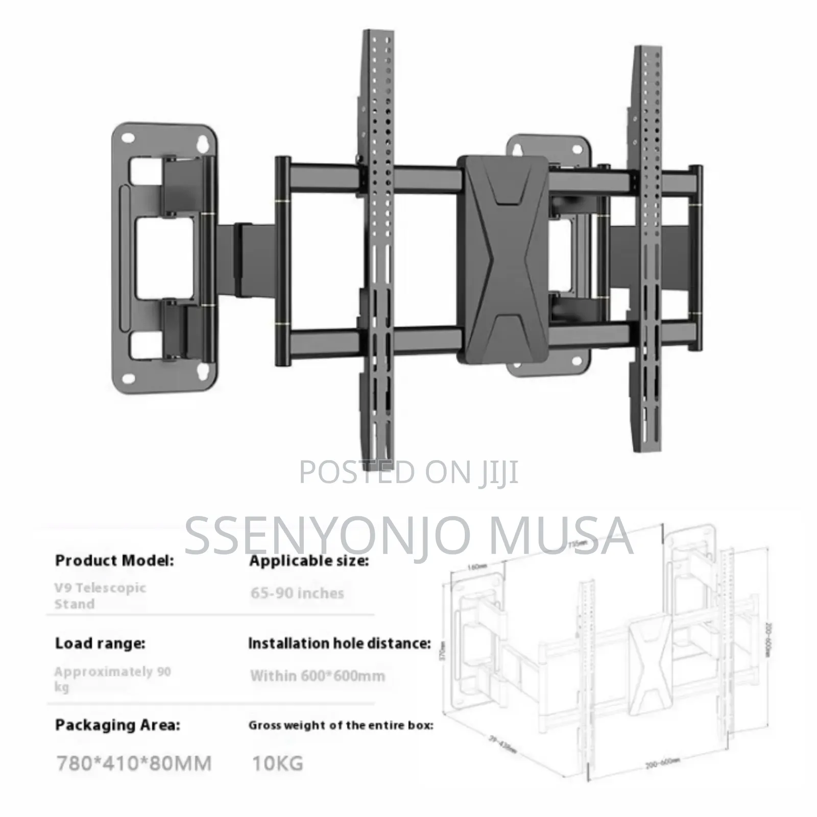 Smart Full Motion Tv Wall Mount Bracket 40–75 Inch – Swivel Tilt.