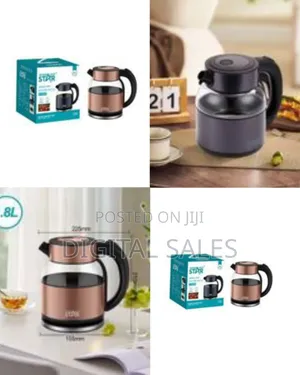 Winningstar Stylish Glass Electric Kettle With Copper/Rose Gold Accent