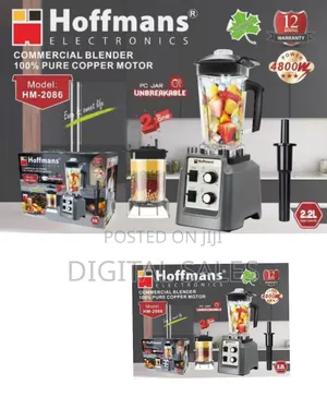 Hoffmans Hm-2086 Commercial Blender With 4800w 100% Pure Copper Motor