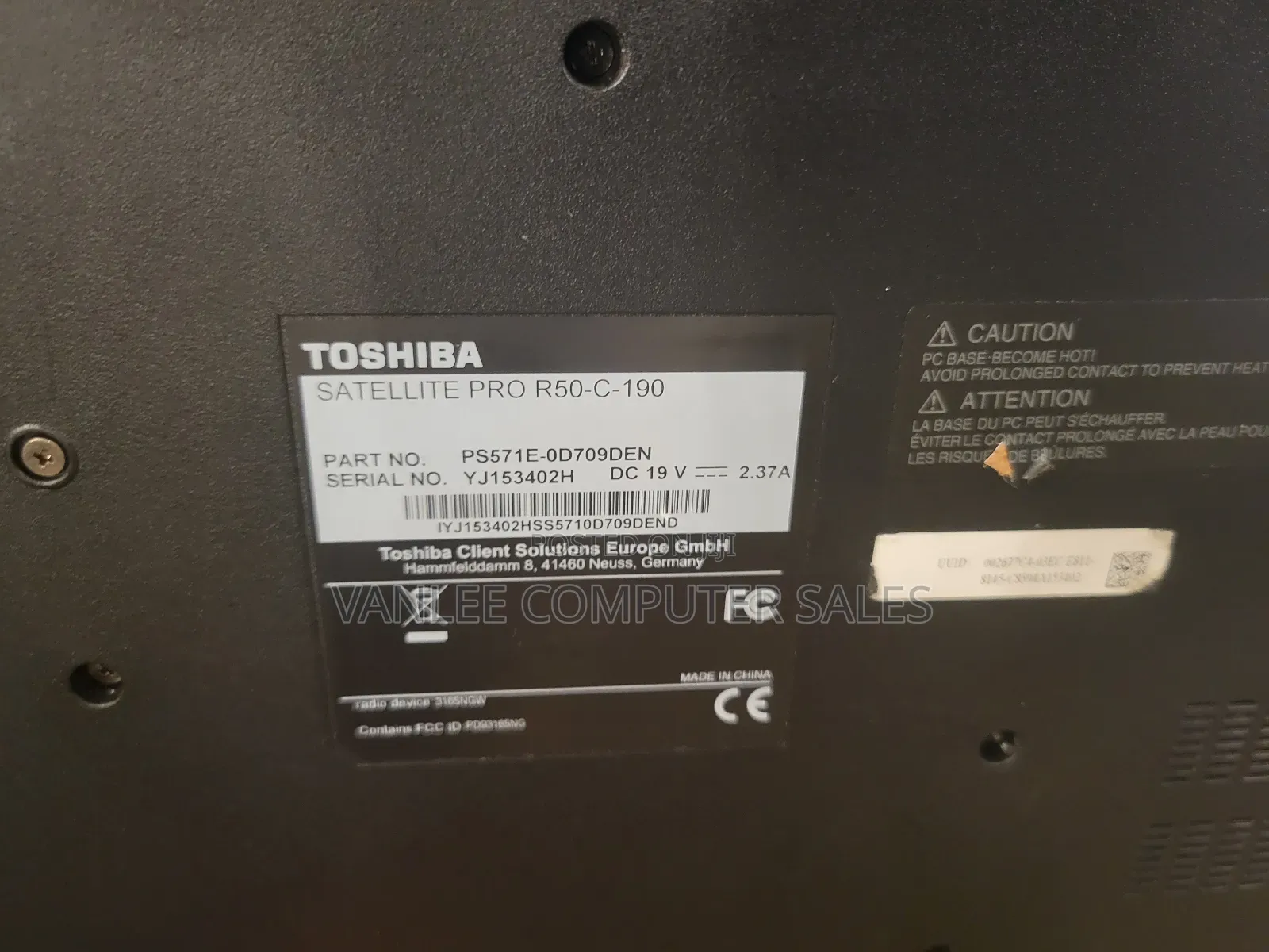 Laptop Toshiba C50 8GB Intel Core I3 HDD 500GB