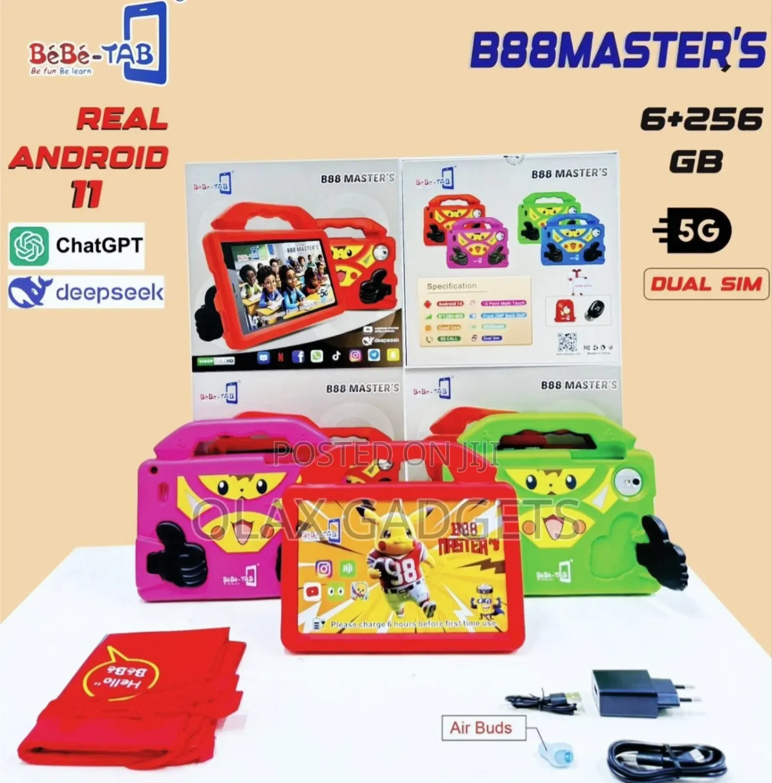 Bebe B88 Master Kids Educational Tablet With Strong Cover
